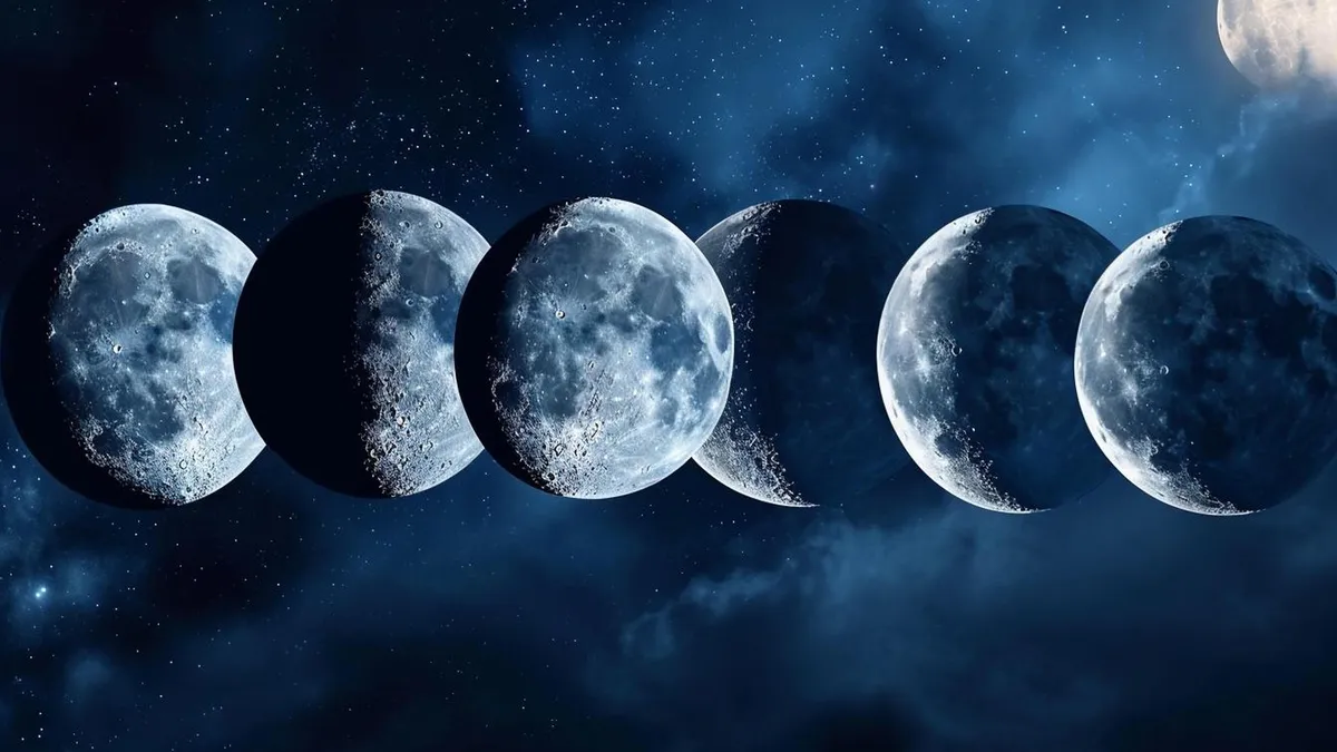 eclipse 2027: moon phases night sky illustration