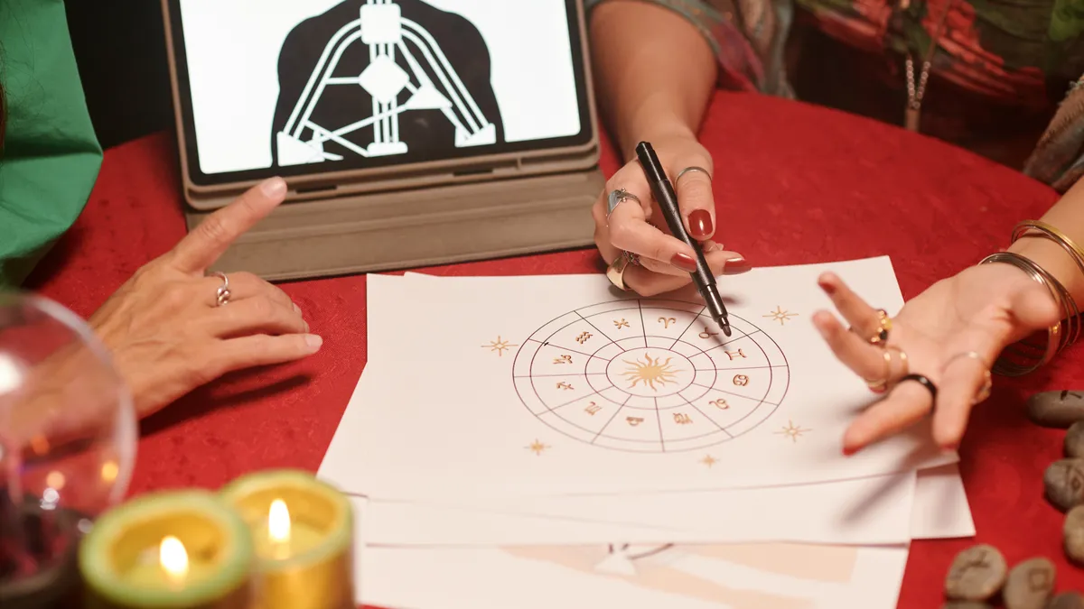 birthday astrology chart hands illustration
